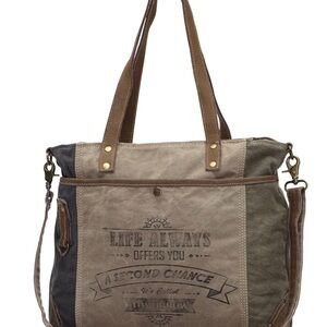 Myra Bag - large canvas leather tote bag

1222